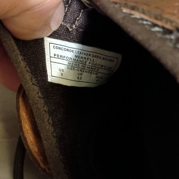 Merrell Performance Mens Hiking Shoes Size 9 J44403 Concord Leather Brown - Picture 12 of 16